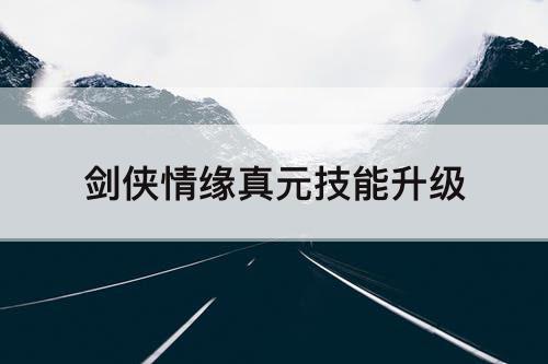 剑侠情缘真元技能升级