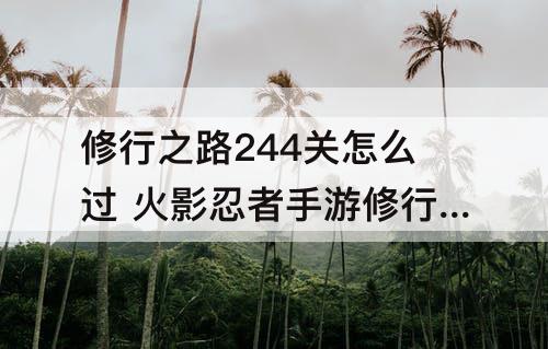 修行之路244关怎么过 火影忍者手游修行之路244关怎么过