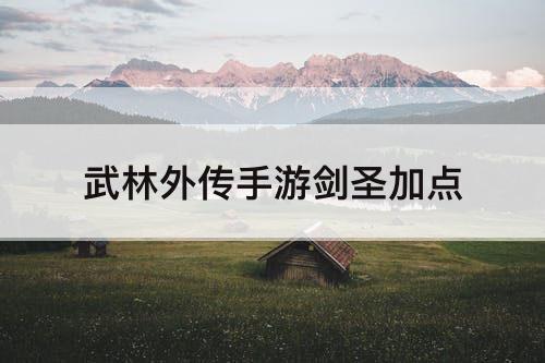武林外传手游剑圣加点