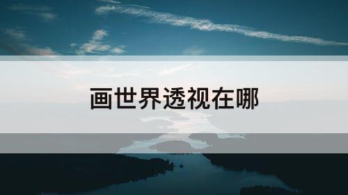 画世界透视在哪