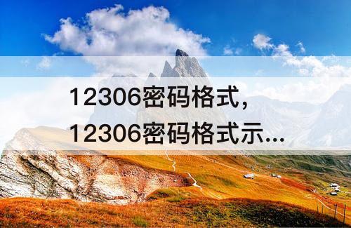 12306密码格式，12306密码格式示范
