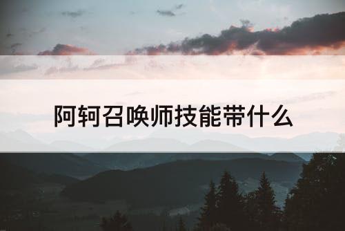 阿轲召唤师技能带什么