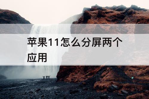 苹果11怎么分屏两个应用