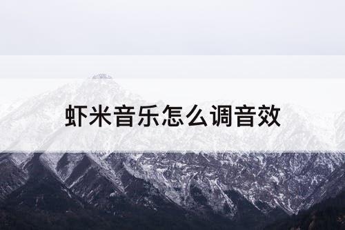 虾米音乐怎么调音效