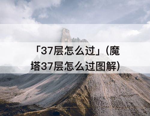 「37层怎么过」(魔塔37层怎么过图解)