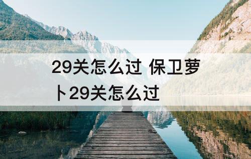 29关怎么过 保卫萝卜29关怎么过
