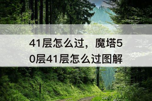 41层怎么过，魔塔50层41层怎么过图解