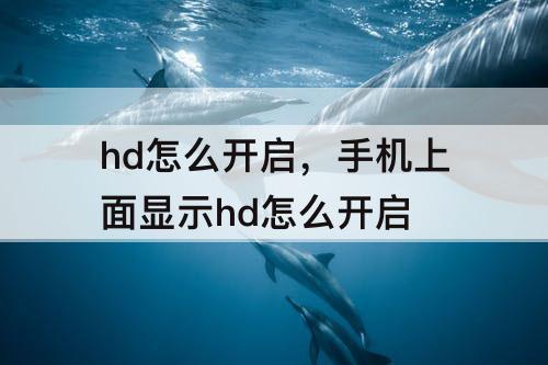hd怎么开启，手机上面显示hd怎么开启