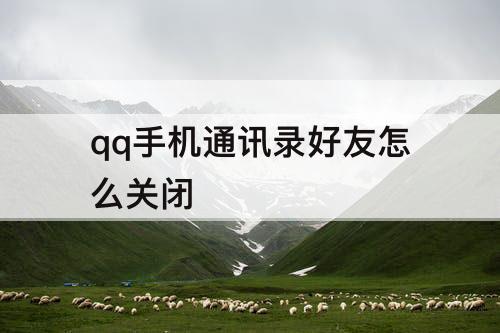qq手机通讯录好友怎么关闭