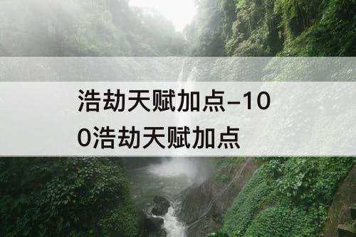 浩劫天赋加点-10 0浩劫天赋加点