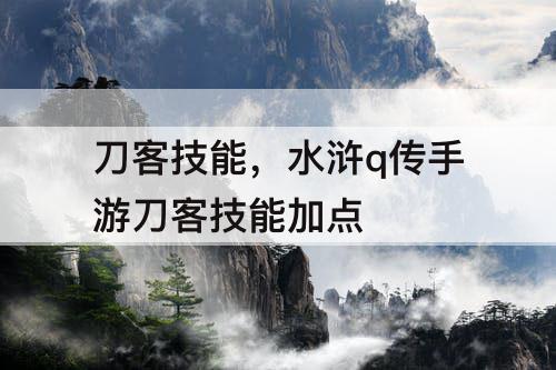 刀客技能，水浒q传手游刀客技能加点