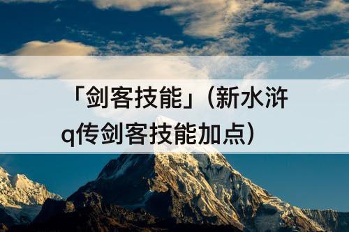 「剑客技能」(新水浒q传剑客技能加点)