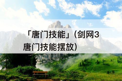 「唐门技能」(剑网3唐门技能摆放)