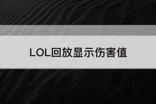 LOL回放显示伤害值