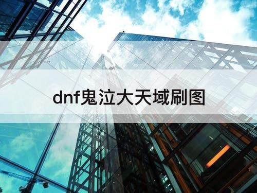 dnf鬼泣大天域刷图