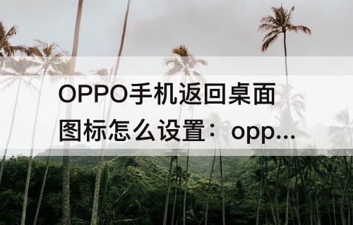 OPPO手机返回桌面图标怎么设置：oppo手机返回桌面图标怎么设置