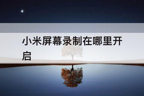 小米屏幕录制在哪里开启