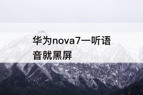 华为nova7一听语音就黑屏