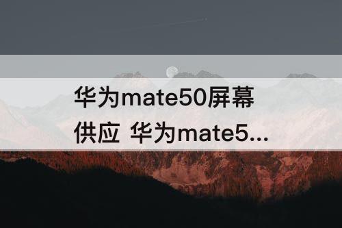 华为mate50屏幕供应 华为mate50屏幕供应商凯盛科技