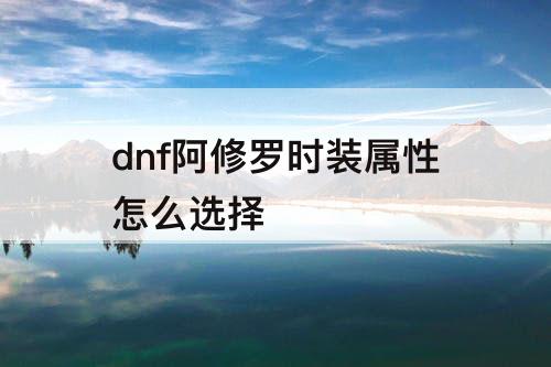 dnf阿修罗时装属性怎么选择