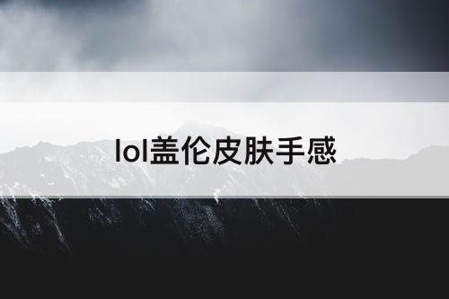lol盖伦皮肤手感