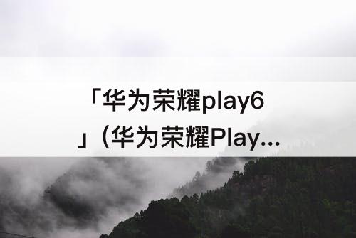 「华为荣耀play6」(华为荣耀Play6T Pro)
