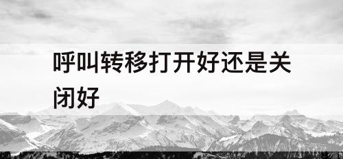 呼叫转移打开好还是关闭好