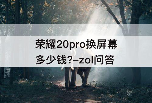 荣耀20pro换屏幕多少钱?-zol问答