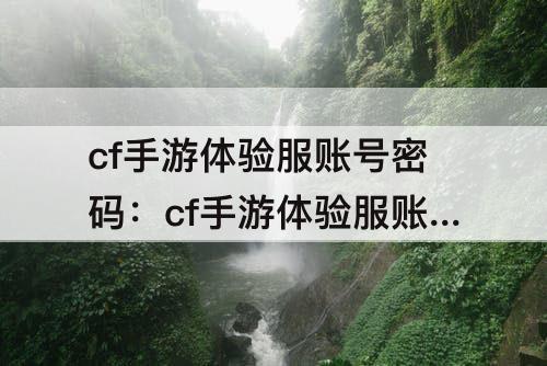 cf手游体验服账号密码：cf手游体验服账号密码大全