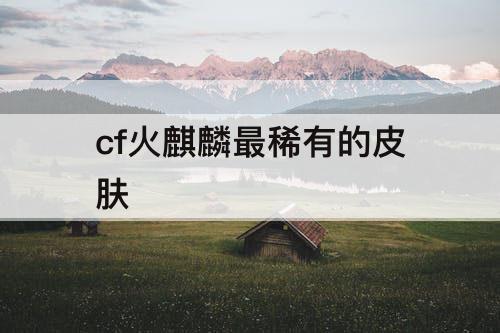 cf火麒麟最稀有的皮肤
