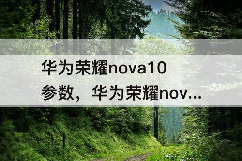 华为荣耀nova10参数，华为荣耀nova10参数配置