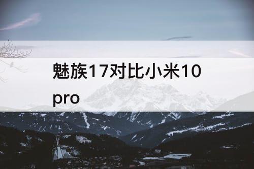 魅族17对比小米10pro