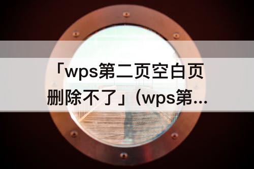 「wps第二页空白页删除不了」(wps第二页空白页删除不了怎么办)